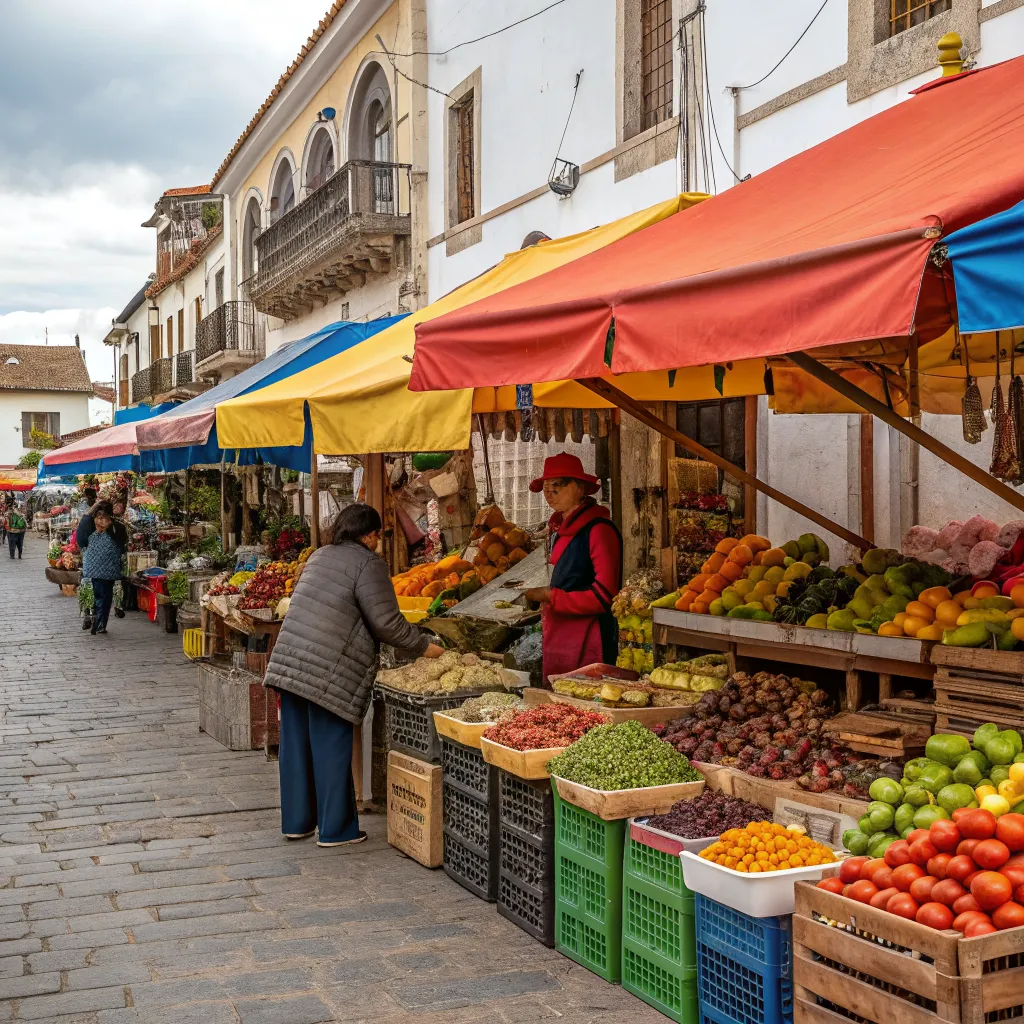 Local market sketch illustration